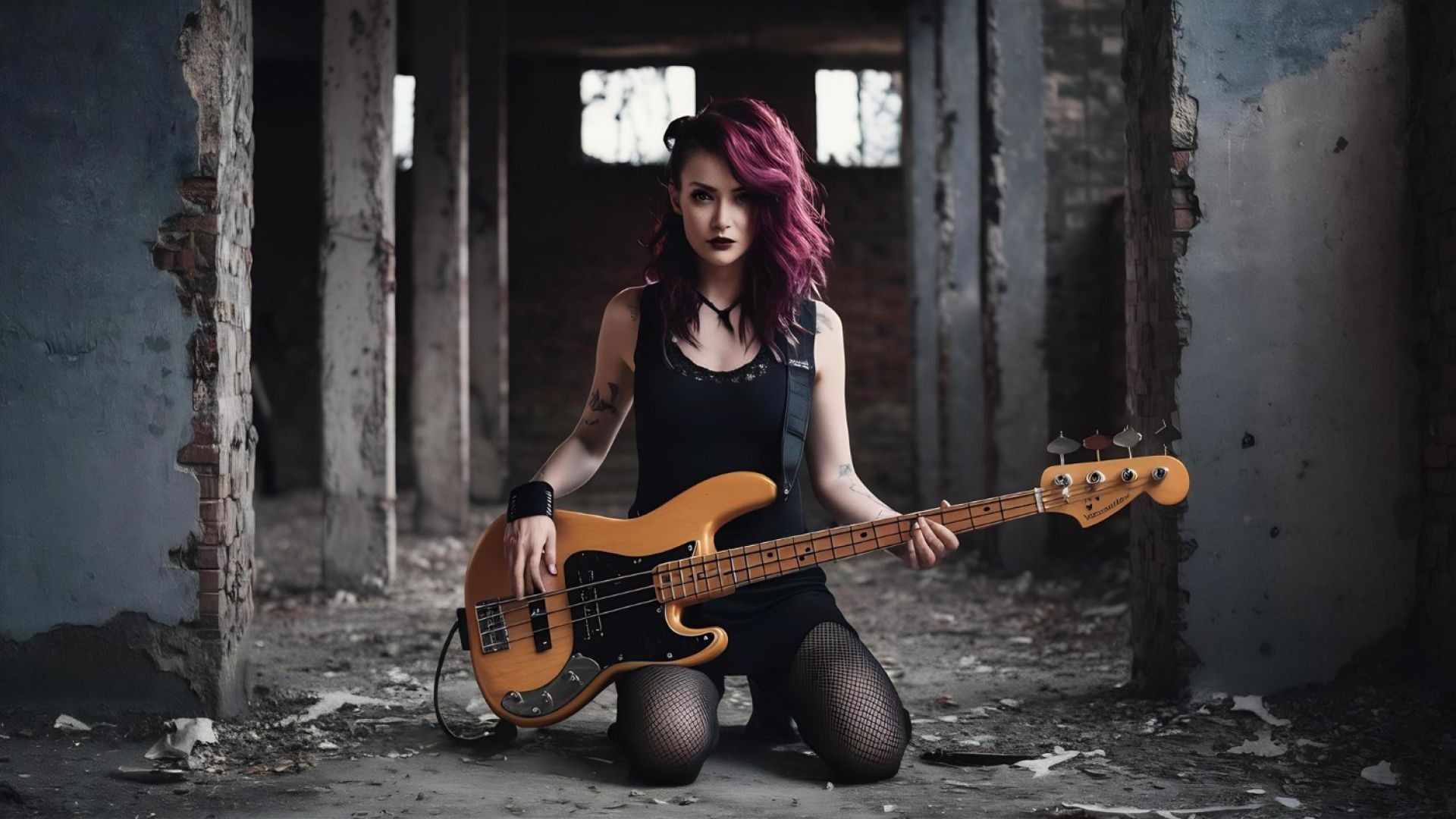 Holding a Bass Guitar